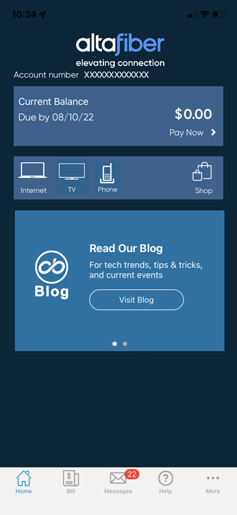 my altafiber app screenshot