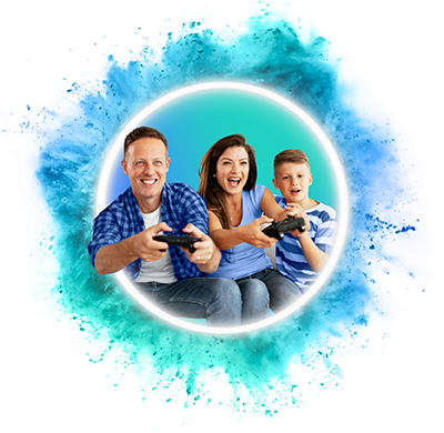 A family gaming together