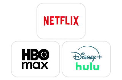 Sign up for 3 Gig Internet or higher and choose to stream Netflix, HBO Max, or Disney+/Hulu for 12 months for FREE